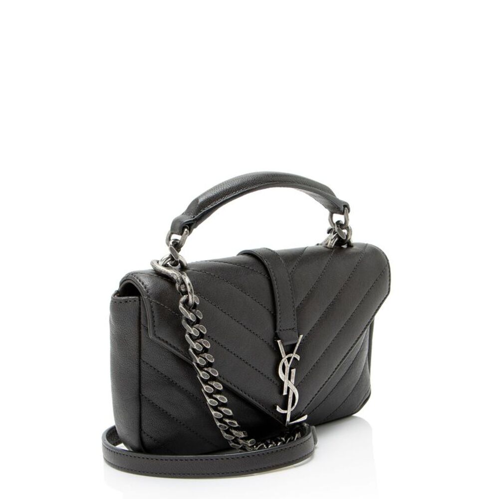 Saint Laurent Matelasse Calfskin Monogram College Mini Shoulder Bag - Picture 2 of 11